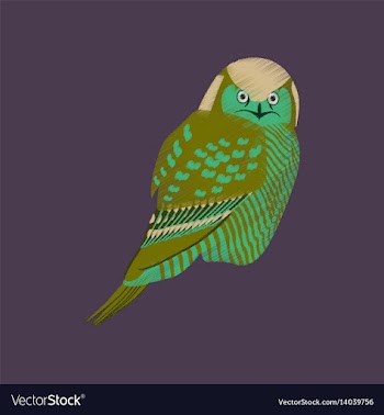 Flat shading style icon owl vector image