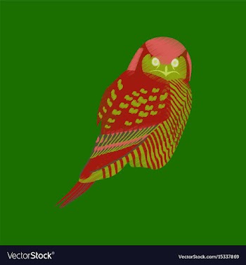 Flat shading style icon owl vector image