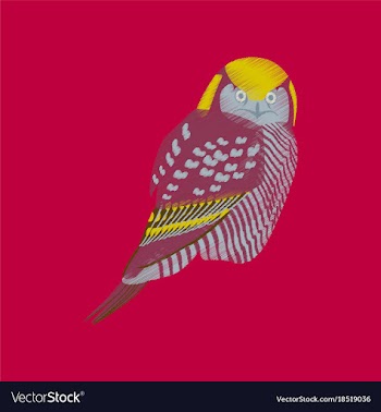 Flat shading style icon owl vector image