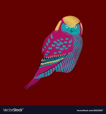 Flat shading style icon owl vector image