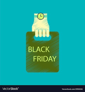 Flat shading style icon package in hand black vector image