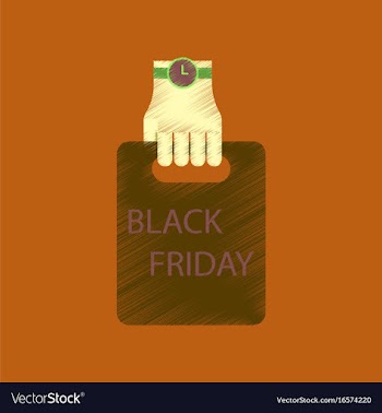 Flat shading style icon package in hand black vector image