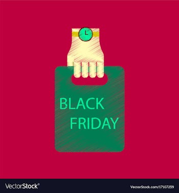 Flat shading style icon package in hand black vector image