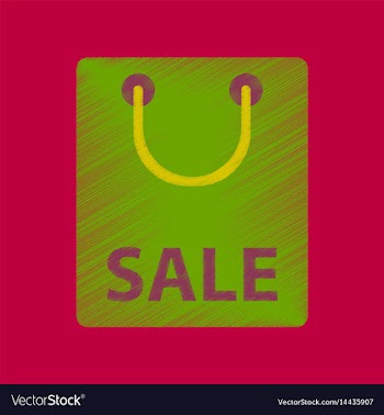 Flat shading style icon package sale vector image