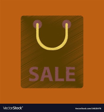 Flat shading style icon package sale vector image