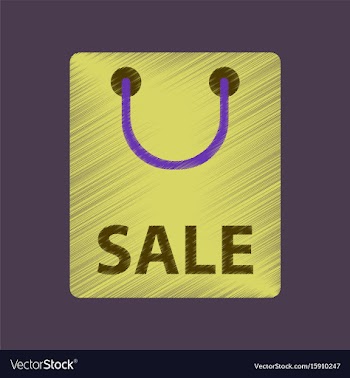 Flat shading style icon package sale vector image