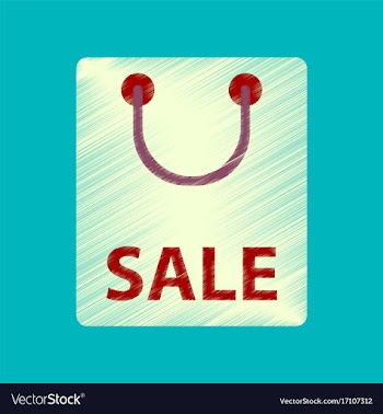 Flat shading style icon package sale vector image