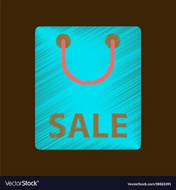 Flat shading style icon package sale vector image