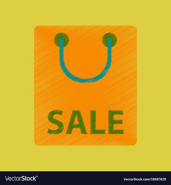 Flat shading style icon package sale vector image