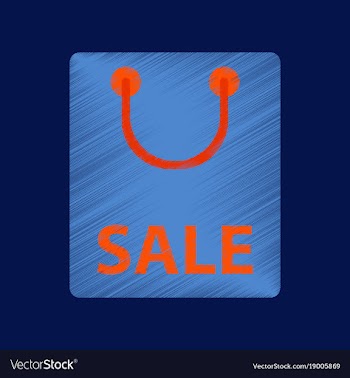 Flat shading style icon package sale vector image