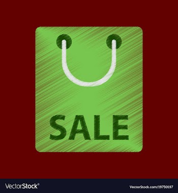 Flat shading style icon package sale vector image