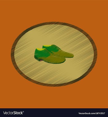 Flat shading style icon pair of men shoes vector image