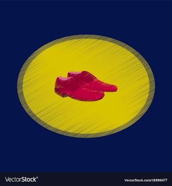 Flat shading style icon pair of men shoes vector image