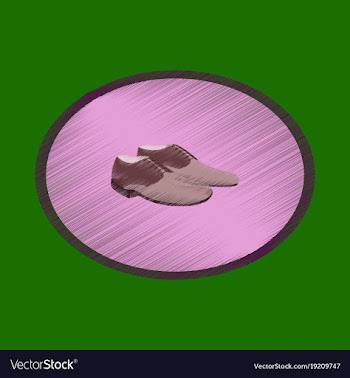 Flat shading style icon pair of men shoes vector image
