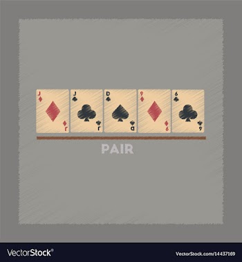 Flat shading style icon pair poker vector image
