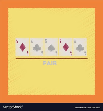 Flat shading style icon pair poker vector image