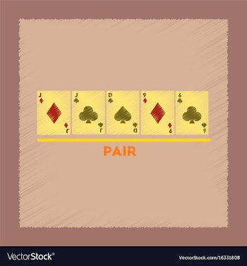 Flat shading style icon pair poker vector image