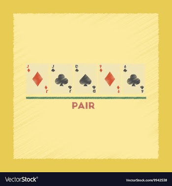 Flat shading style icon pair poker vector image