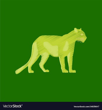 Flat shading style icon panther vector image