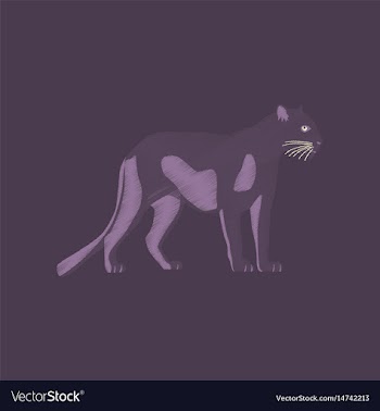 Flat shading style icon panther vector image