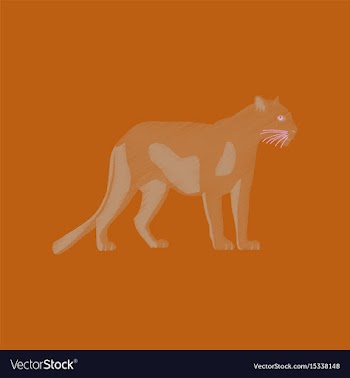 Flat shading style icon panther vector image