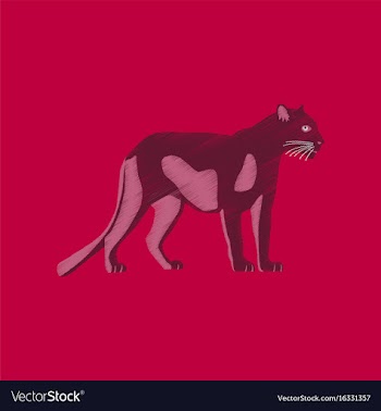 Flat shading style icon panther vector image