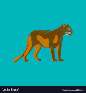 Flat shading style icon panther vector image