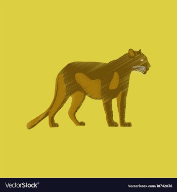 Flat shading style icon panther vector image