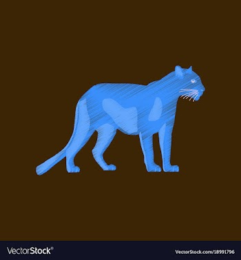 Flat shading style icon panther vector image