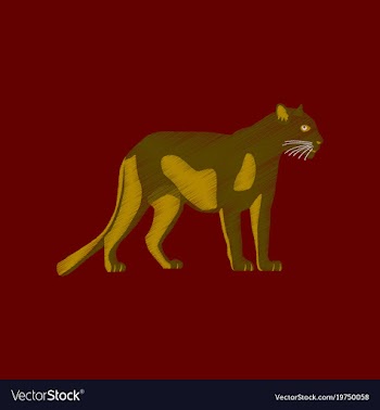 Flat shading style icon panther vector image