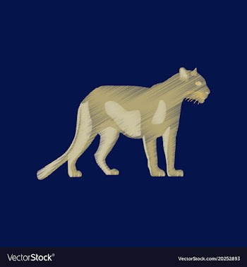 Flat shading style icon panther vector image