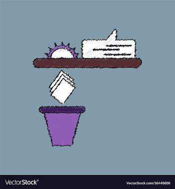 Flat shading style icon paper and trash vector image