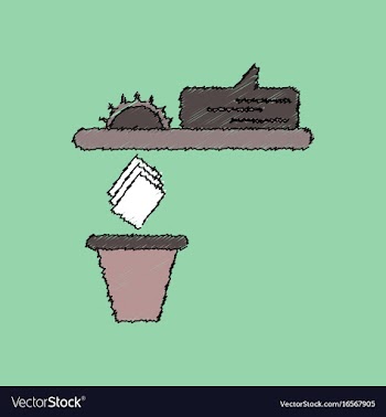 Flat shading style icon paper and trash vector image
