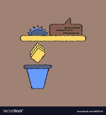 Flat shading style icon paper and trash vector image