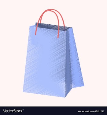 Flat shading style icon paper bag vector image