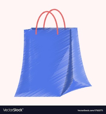 Flat shading style icon paper bag vector image