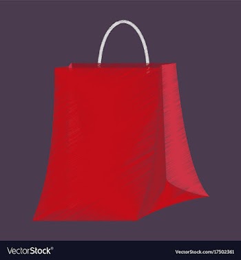 Flat shading style icon paper bag vector image