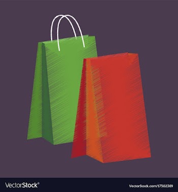 Flat shading style icon paper bag vector image