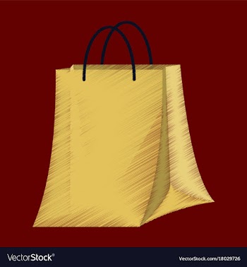Flat shading style icon paper bag vector image