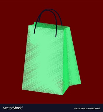 Flat shading style icon paper bag vector image