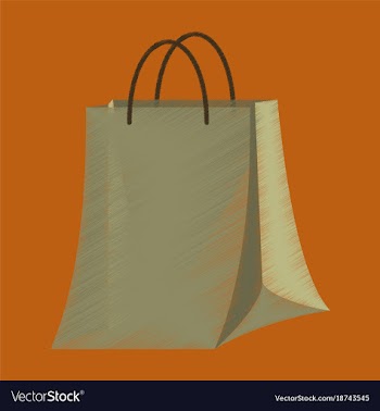 Flat shading style icon paper bag vector image