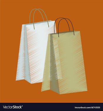 Flat shading style icon paper bag vector image