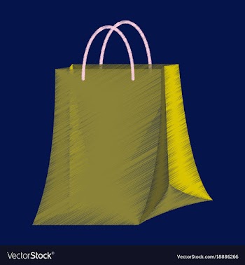 Flat shading style icon paper bag vector image