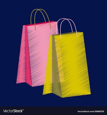 Flat shading style icon paper bag vector image