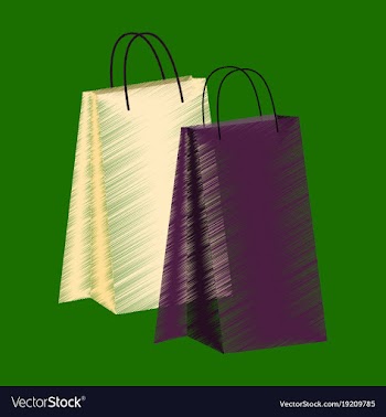 Flat shading style icon paper bag vector image
