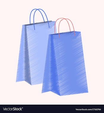 Flat shading style icon paper bags vector image