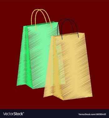 Flat shading style icon paper bags vector image