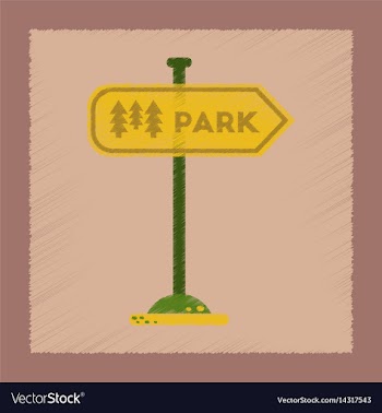 Flat shading style icon park sign vector image