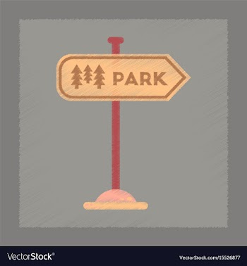 Flat shading style icon park sign vector image