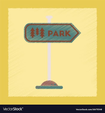 Flat shading style icon park sign vector image